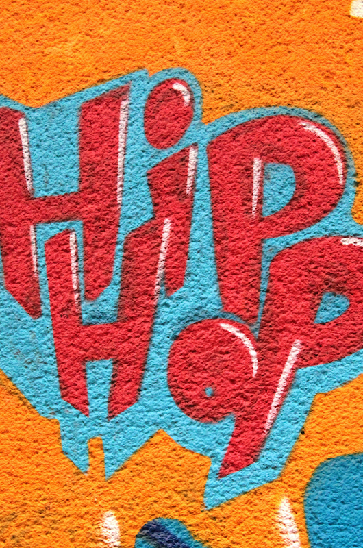 Hip Hop skrevet med grafitti
